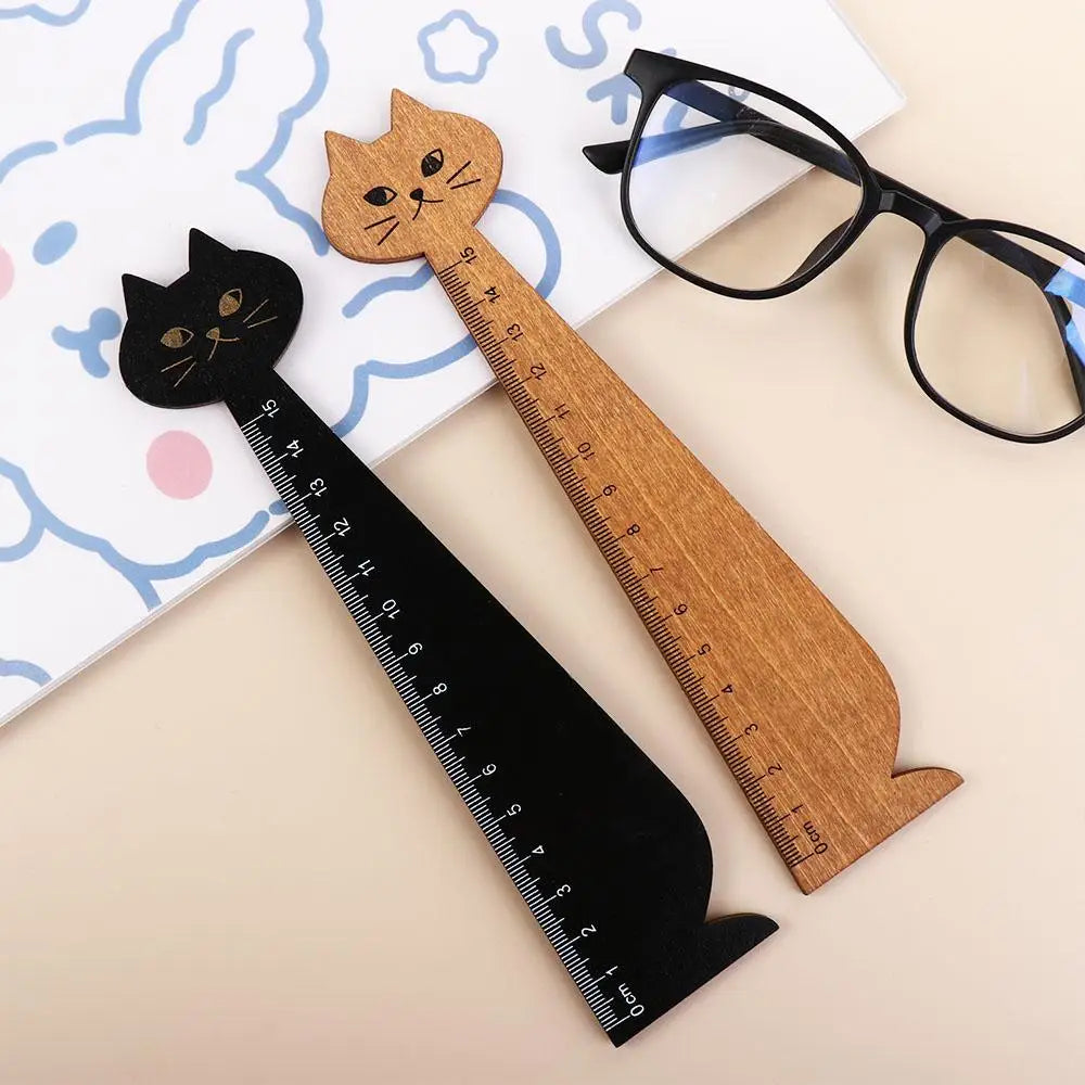15cm/5.9inch 1PC Cute Household for School Office Home Cartoon Cat Sewing Ruler Student Tools Drawing Ruler Straight Ruler Peaceful Pleasures Health and Wellness