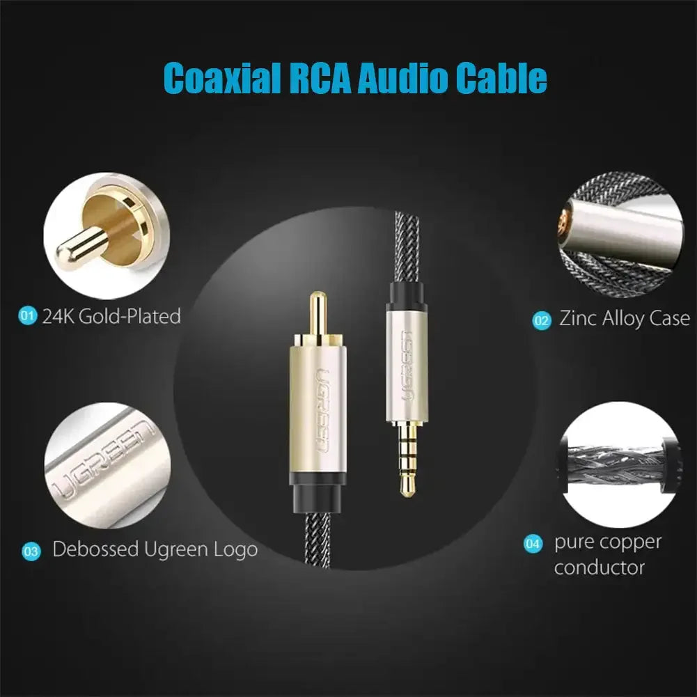 3.5mm RCA Digital Coaxial Audio AUX Cable | Fanmuran