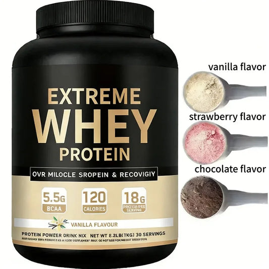Whey Protein Powder White Muscle Growth Exercise Health Product Suitable for Gym Exercise Recovery Milkshake Vanilla Flavor Peaceful Pleasures Health and Wellness