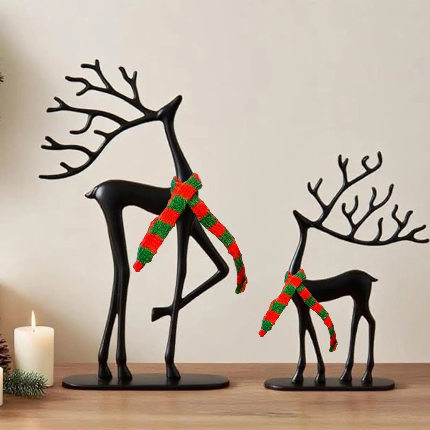 Christmas Reindeer Resin Figurine | Modern Holiday Home Decor