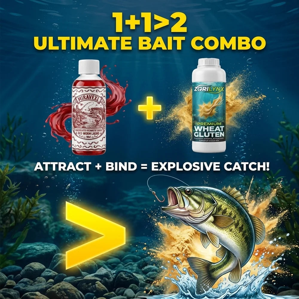Bloodworm Liquid & Wheat Gluten Fishing Bait Additive Set