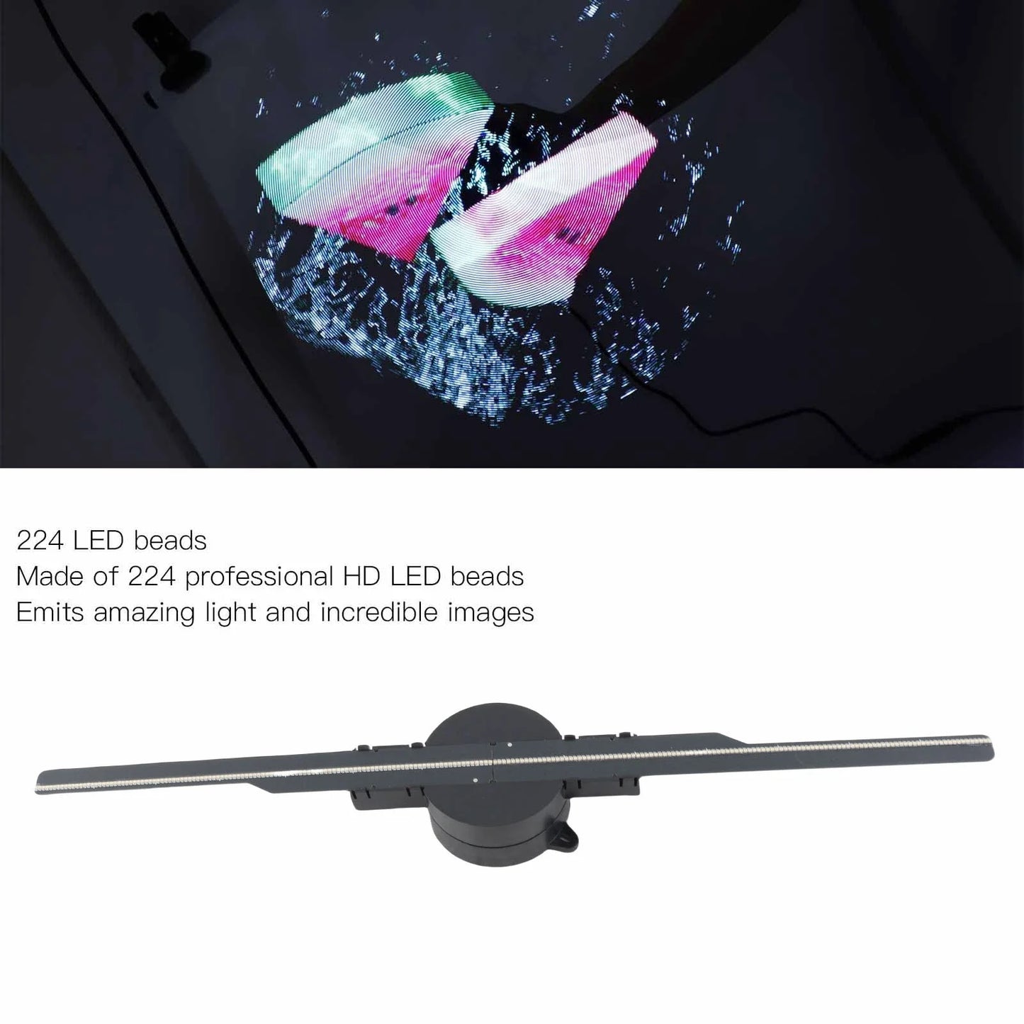 3D Hologram Fan 2000x224 224 LED Beads Support Wifi APP Projector