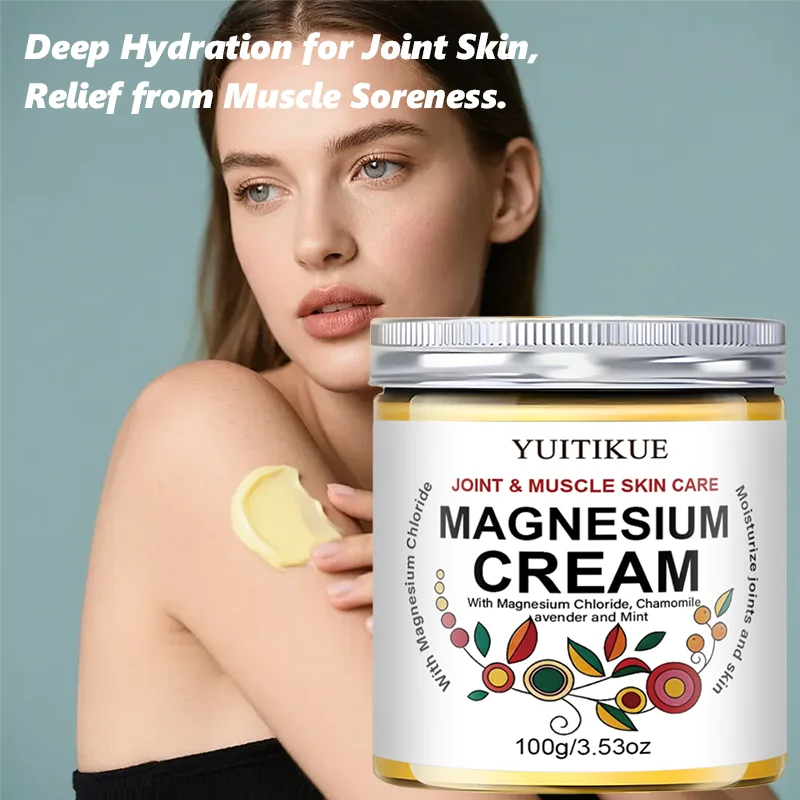 Yuitikue Magnesium Cream, 100g Joint & Muscle Care Cream with Magnesium Chloride, Chamomile, Lavender & Mint Peaceful Pleasures Health and Wellness