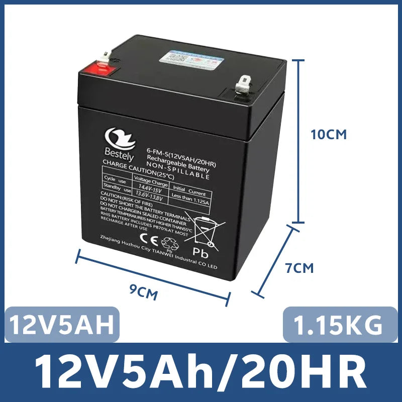 6V/12V Fit Toy Cars Rechargeable Battery for Kids' Electric Toys 5Ah/7Ah/8Ah/12Ah High Capacity, Motorcycles & Baby Strollers Peaceful Pleasures Health and Wellness 12V 5Ah Battery