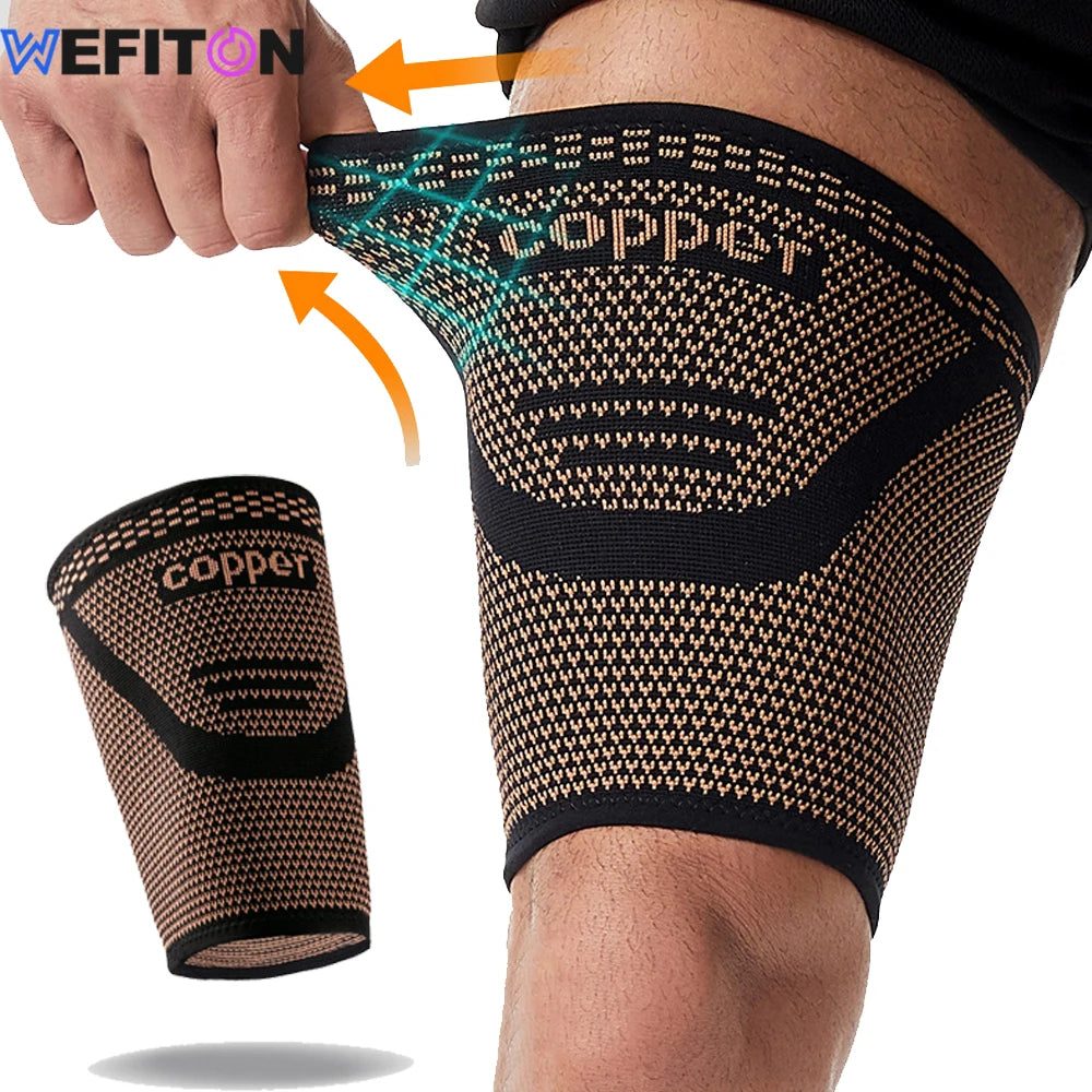 1PCS Hamstring Compression Sleeve -Copper Thigh Compression Sleeve for Women Men-Thigh Braces for Quad Supports,Groin ,Running Peaceful Pleasures Health and Wellness
