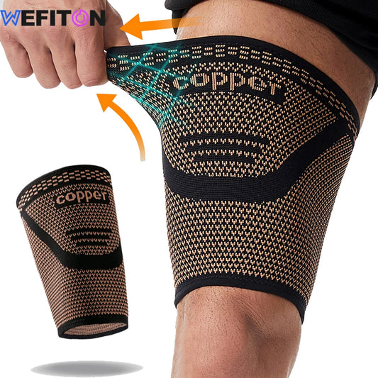 1PCS Hamstring Compression Sleeve -Copper Thigh Compression Sleeve for Women Men-Thigh Braces for Quad Supports,Groin ,Running Peaceful Pleasures Health and Wellness