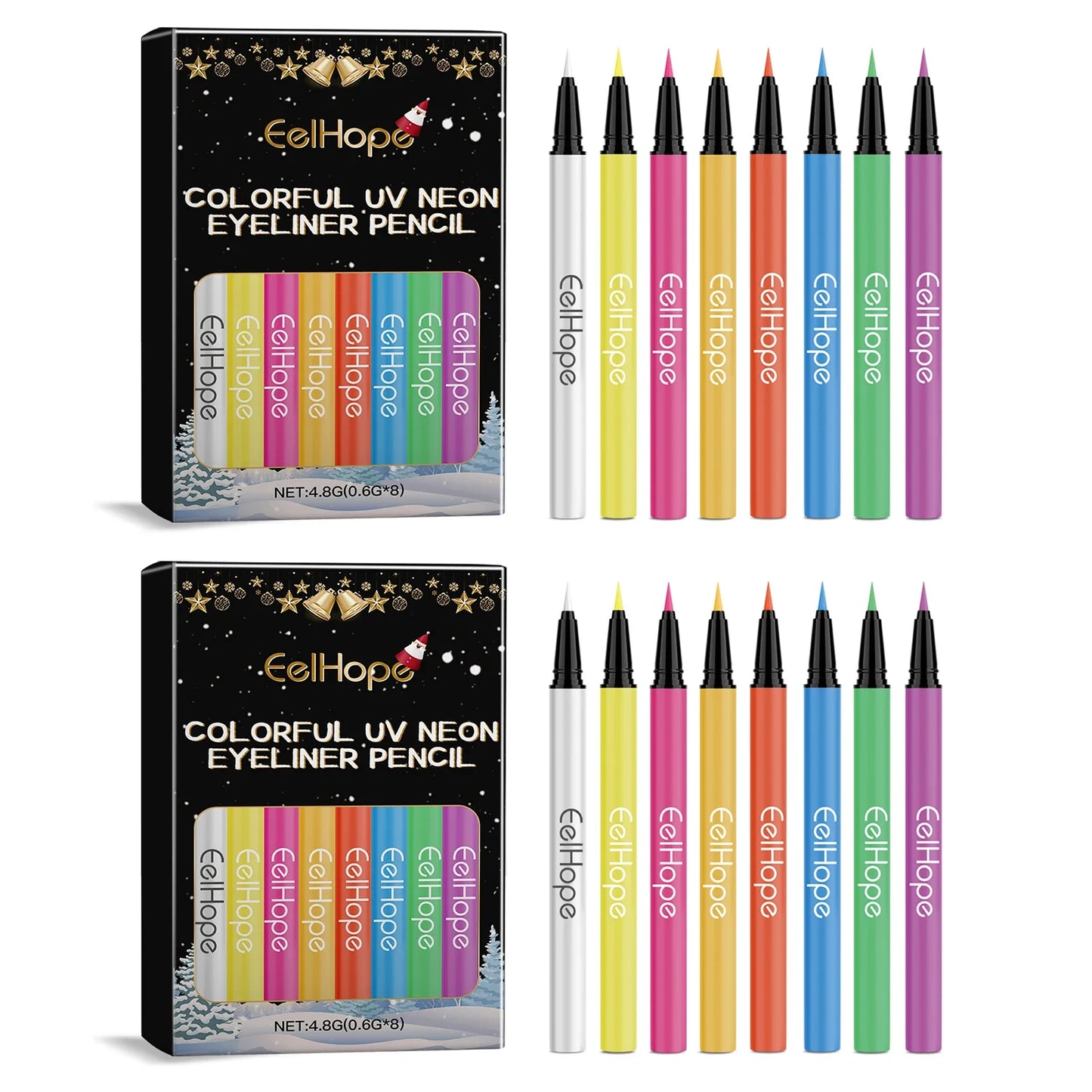 8-Color Neon UV Glow Eyeliner Set – Waterproof Body & Face Art
