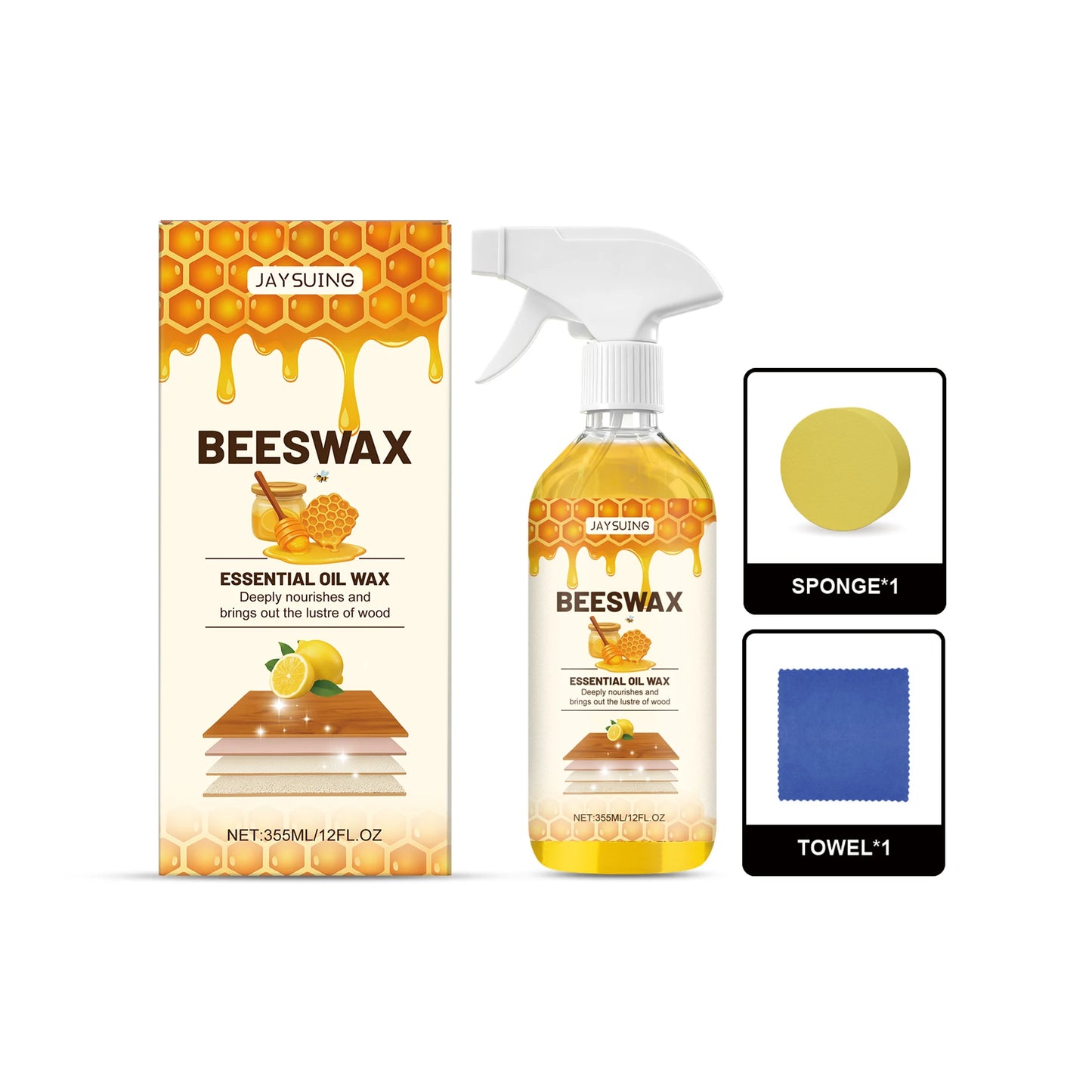 Beeswax Furniture Spray 355ml – Clean, Polish & Restore Wood Furniture Polish Spray Peaceful Pleasures Health and Wellness 355ml