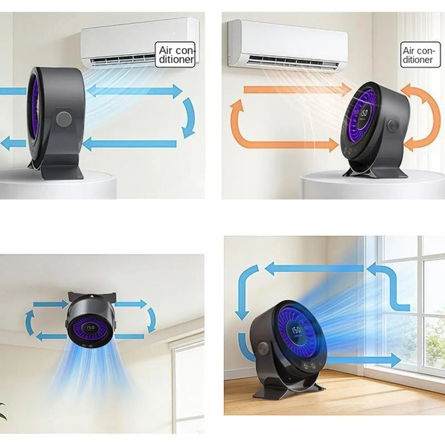 Rechargeable Desk Fan | 150-Speed Digital Display, Low Noise