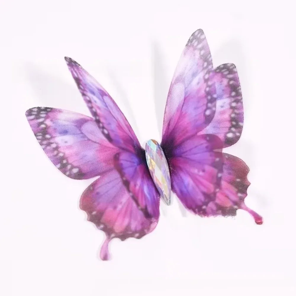 50Pcs 3D Organza Butterfly Appliqués – Gradient Mesh Patches