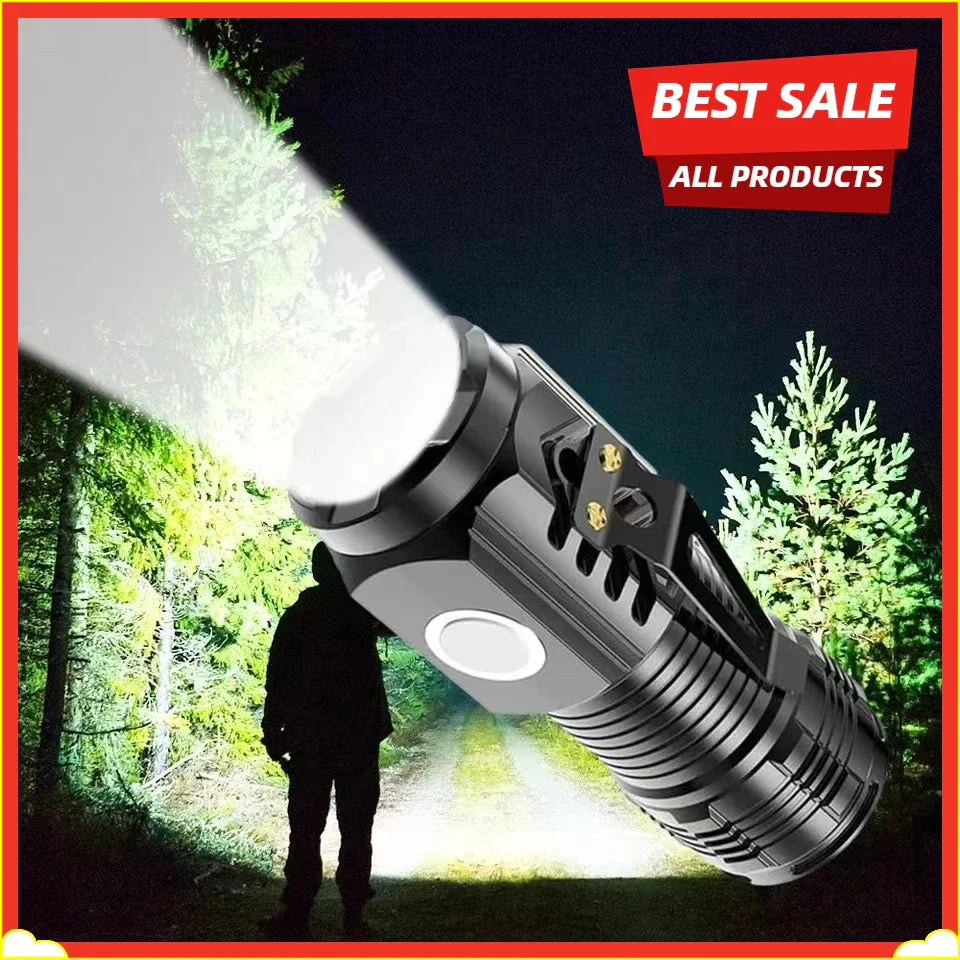Rechargeable LED Flashlight Cap Clip – Mini Portable Outdoor