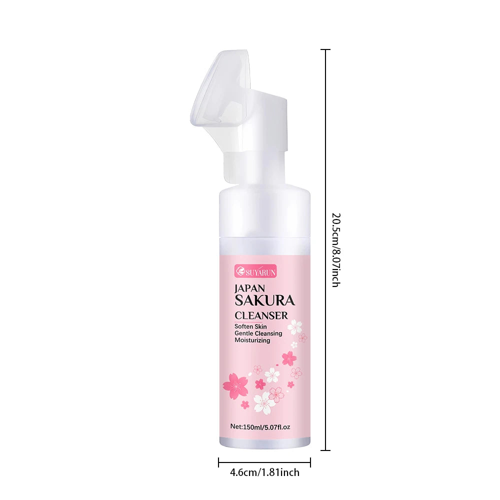SUYARUN Japanese Sakura Face Wash - Gentle Hydrating Cleanser, Brightening Oil Control for Sensitive Skin. Peaceful Pleasures Health and Wellness