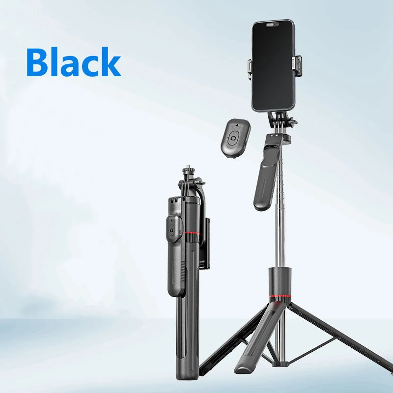 Selfie Stick 1.7 Meter Ultra Long Stretch Portable debounce Phone Holder Bluetooth Remote With Fill light Tripod Stand For Live Peaceful Pleasures Health and Wellness Black