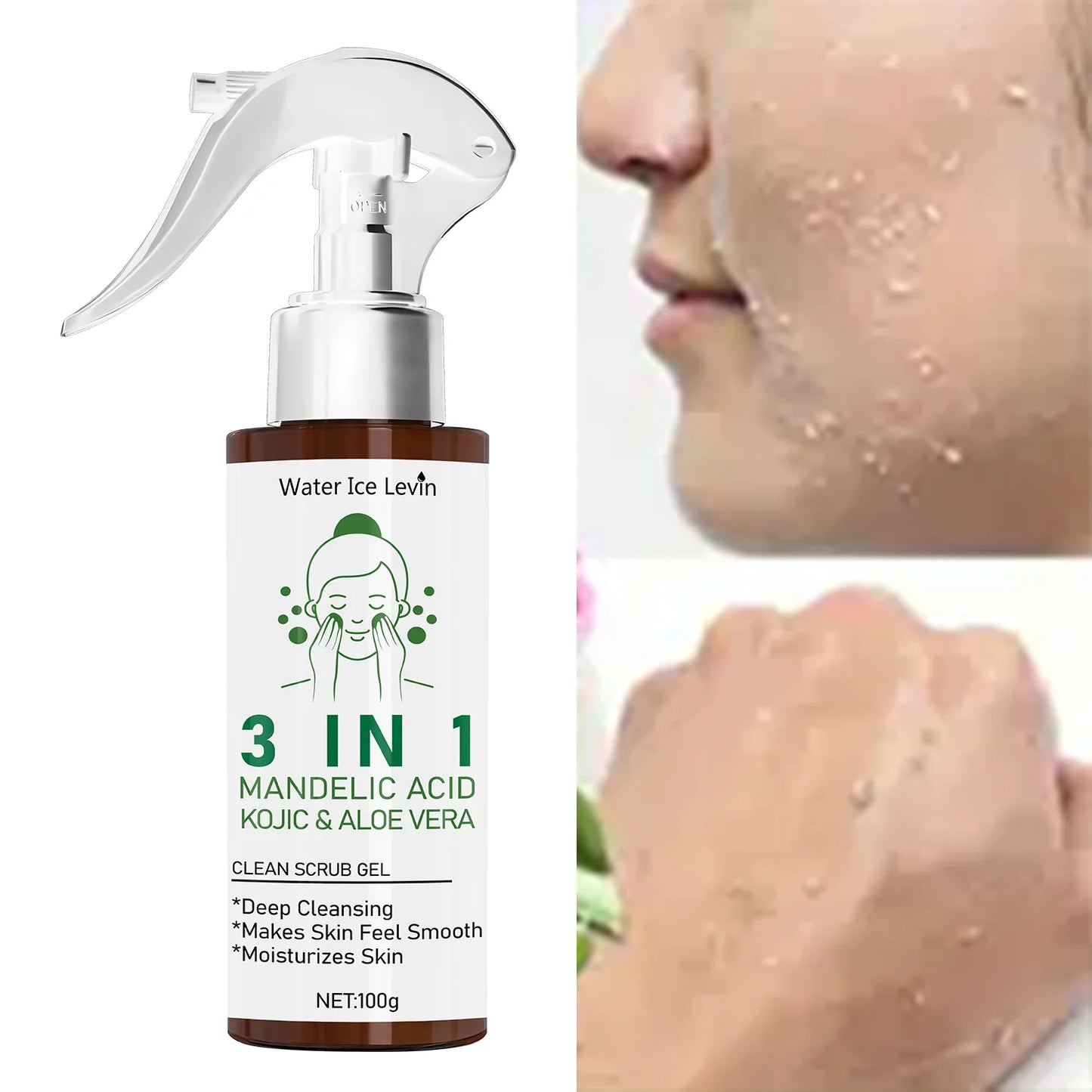 3-in-1 Mandelic Acid & Kojic Scrub Gel with Aloe Vera 100g