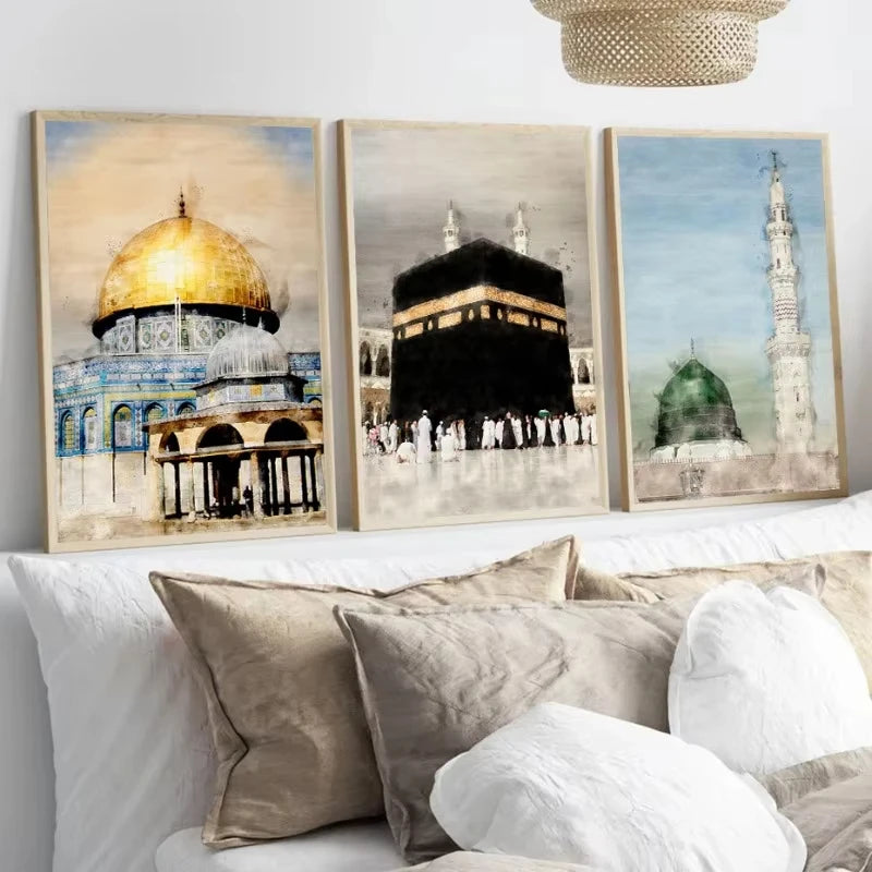 Islamic Mosque Mecca Kaaba Canvas Wall Art Print | Home Decor Canvas Wall Art Peaceful Pleasures Health and Wellness
