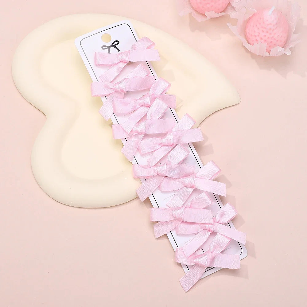 4 8 Girls Bows Mini Hair Clips Metal Hairpin Headwear Barrette