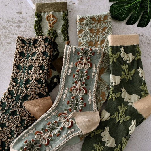 10 Pairs Women's Thick -length Socks Skin-friendly Breathable Long Cotton Socks Gift for Woman Girlfriend Lovers Peaceful Pleasures Health and Wellness