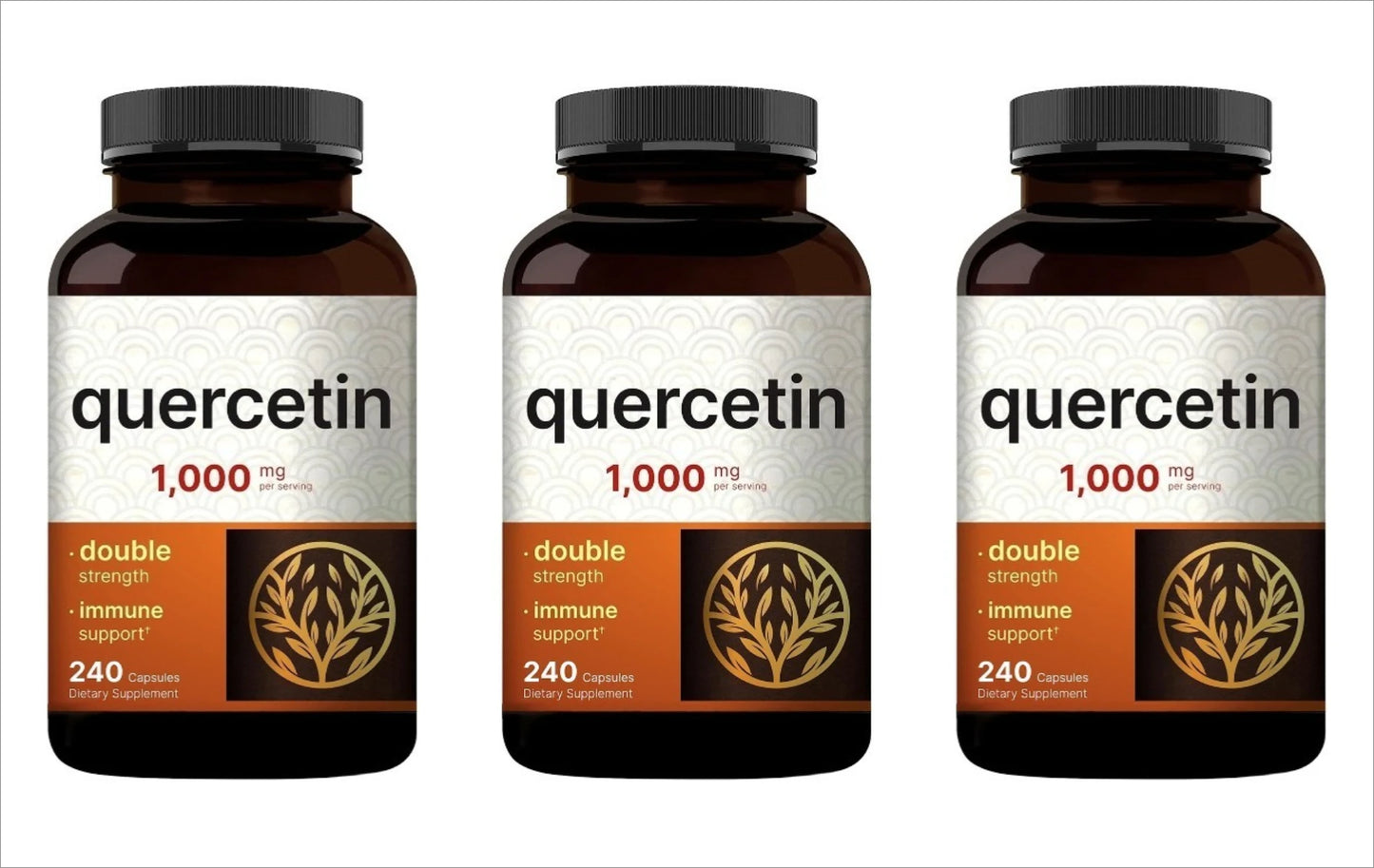 Quercetin 1000mg Dihydrate Supplement – 240 Capsules | Immune