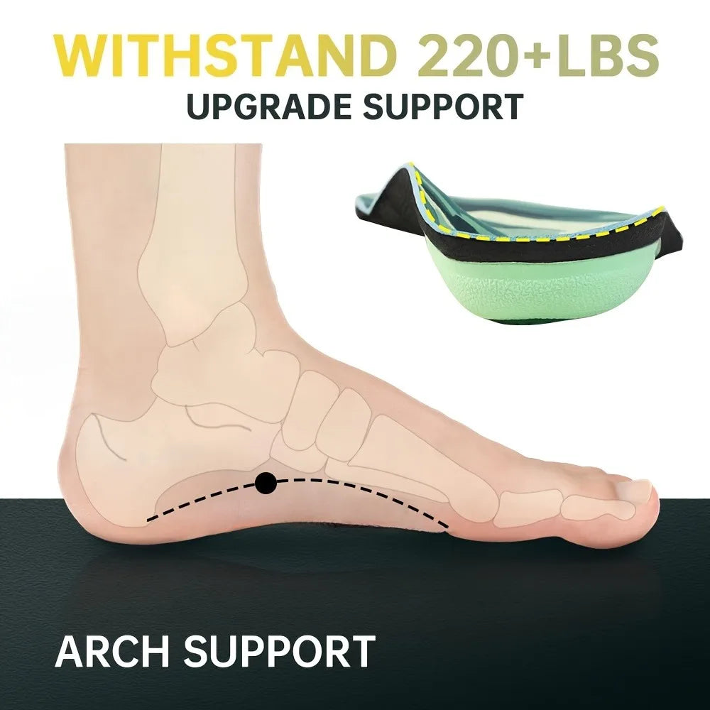 Orthopedic Sports Insoles for Men & Women - Arch Support Shoe Pads, Breathable Military Training Insoles for Flat Feet, Running Peaceful Pleasures Health and Wellness