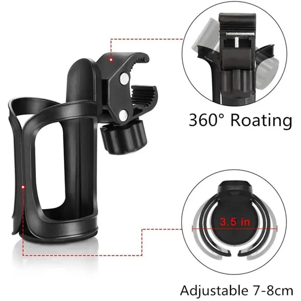 Anti-slip 360 Degree Rotation Motorcycle Baby Stroller Bicycle Bottle Holder Water Cup Bracket Bike Bottle Rack Cycle Cup Cage Peaceful Pleasures Health and Wellness