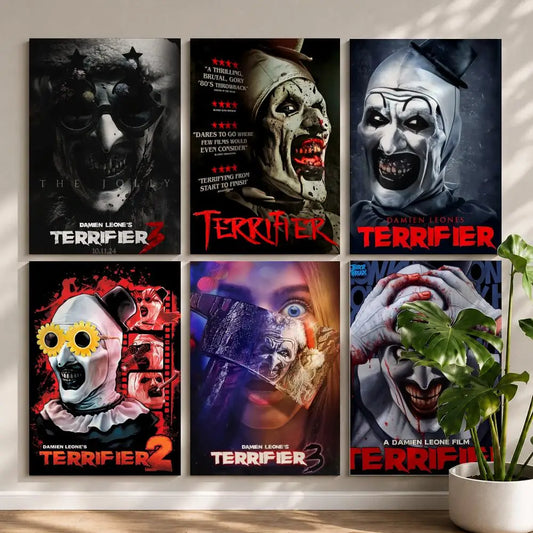 Terrifier Movie Poster HD Self-Adhesive Waterproof Wall Art Movie Wall Poster Peaceful Pleasures Health and Wellness