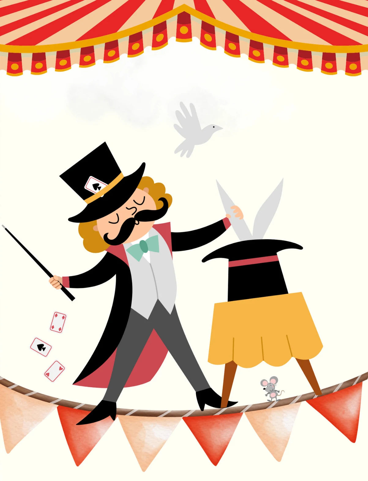 Funny Cartoon Circus House Acrobats Carnival Magician Nursery Poster Canvas Painting Wall Art Pictures Home Interior Decor Peaceful Pleasures Health and Wellness 4 50x70cm Unframed