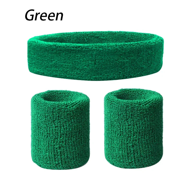 A Set Of Wristband Headband Headband Set For Sports,Sweat Absorbing,Basketball,Headband And Wrist Protection Peaceful Pleasures Health and Wellness Grass green One Size