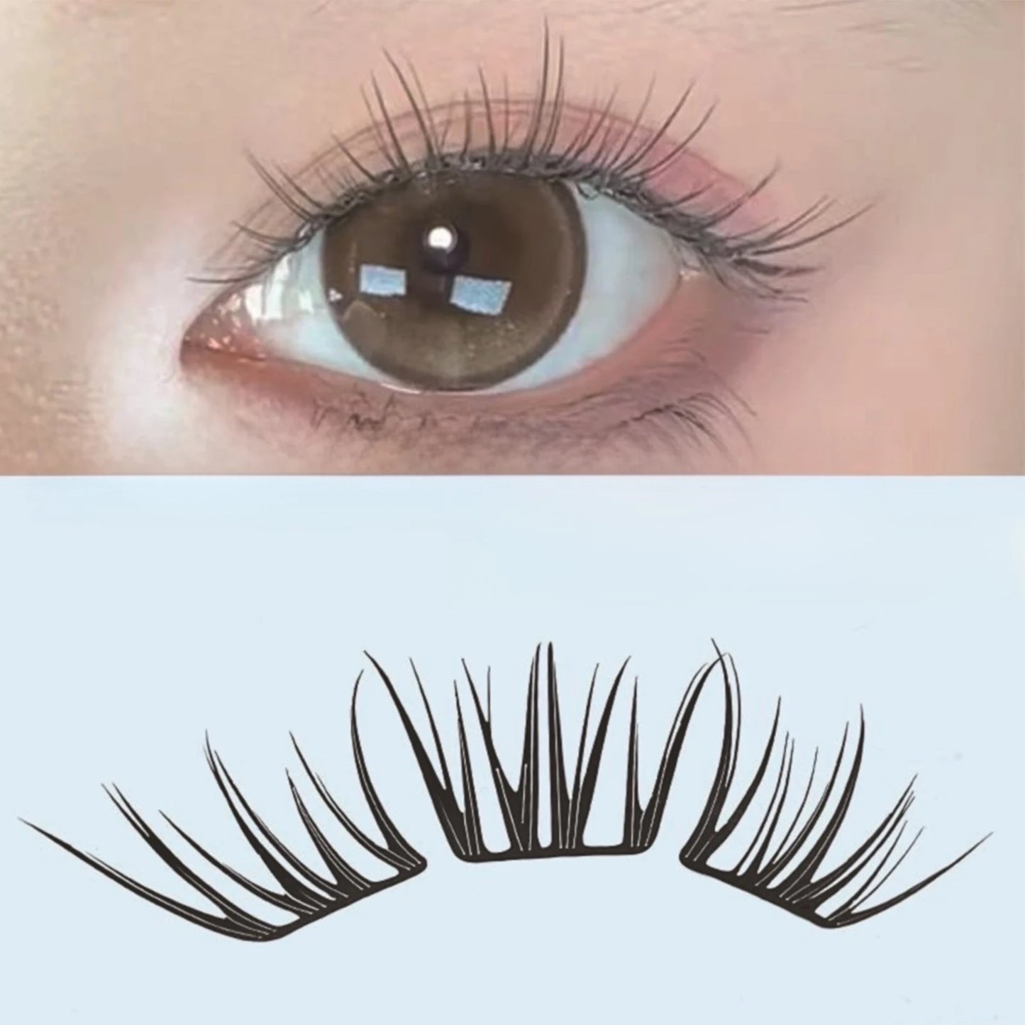 DIY Cluster Eyelash Extensions | Natural C-Curl, Ultra-Light, 10 Rows