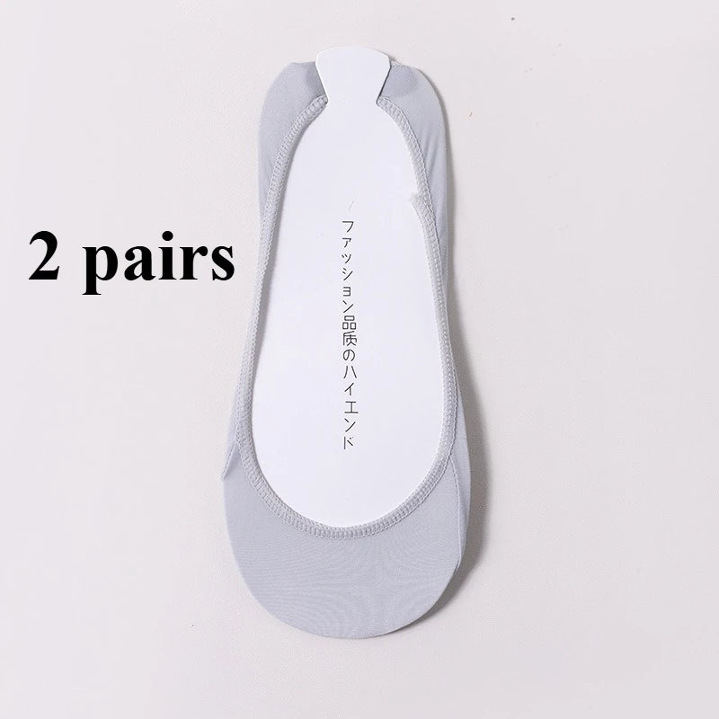 Women's Invisible Boat Socks | Non-Slip Ice Silk for High Heels