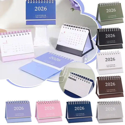 2026 Mini Desk Calendar Simple Style English Mini Desk Calendar Desktop Display Portable Decoration Handmade Diary Peaceful Pleasures Health and Wellness