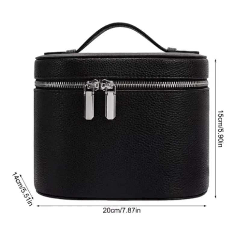 2026 Portable Cosmetic Bag Organizer Large Capacity PU Travel Toiletry Makeup Case with Zipper Handle for Storage Cosmetics box Peaceful Pleasures Health and Wellness
