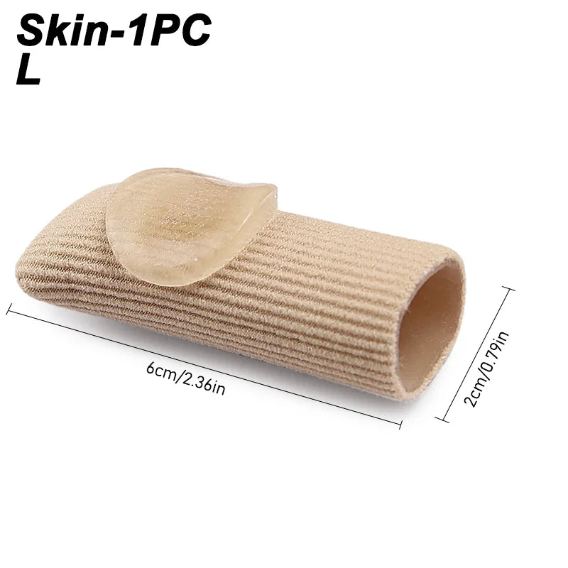 One Piece Closed-End Fiber Corn Protector With Soft SEBS Material,Toe Separators,Trim-able Double-Layer Adhesive Finger Slee Peaceful Pleasures Health and Wellness L