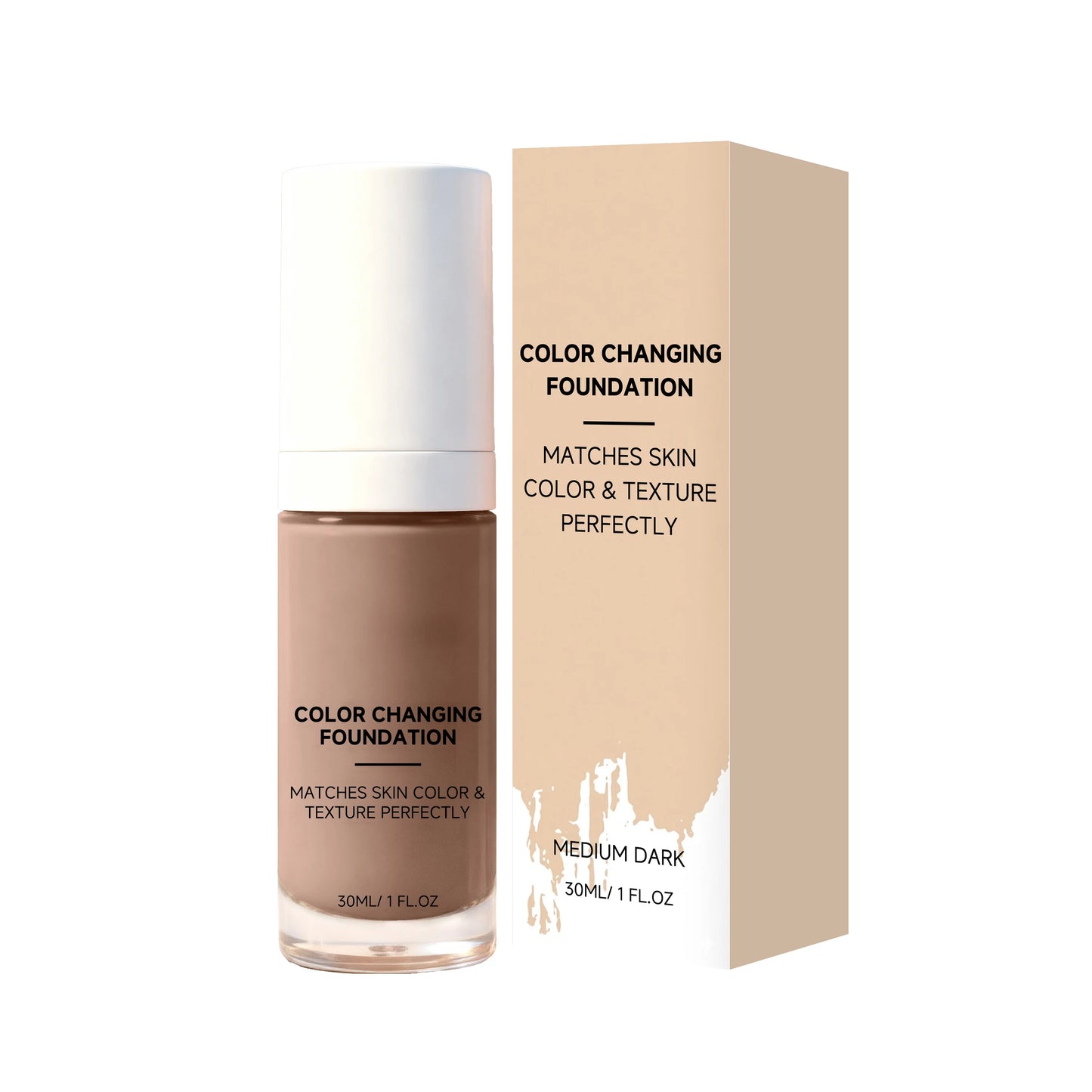 Color Changing Foundation for Mature Skin 30ml Peaceful Pleasures Health and Wellness Medium Dark