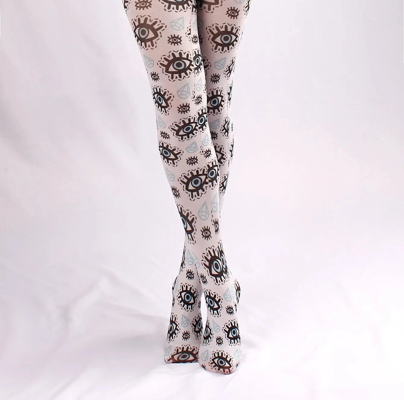 Evil Eyes Tight women Spring New Women Sheer Sexy Tattoo Printed Pantyhose Tights Stockings Anti-Hook Women's Socks Peaceful Pleasures Health and Wellness B One Size