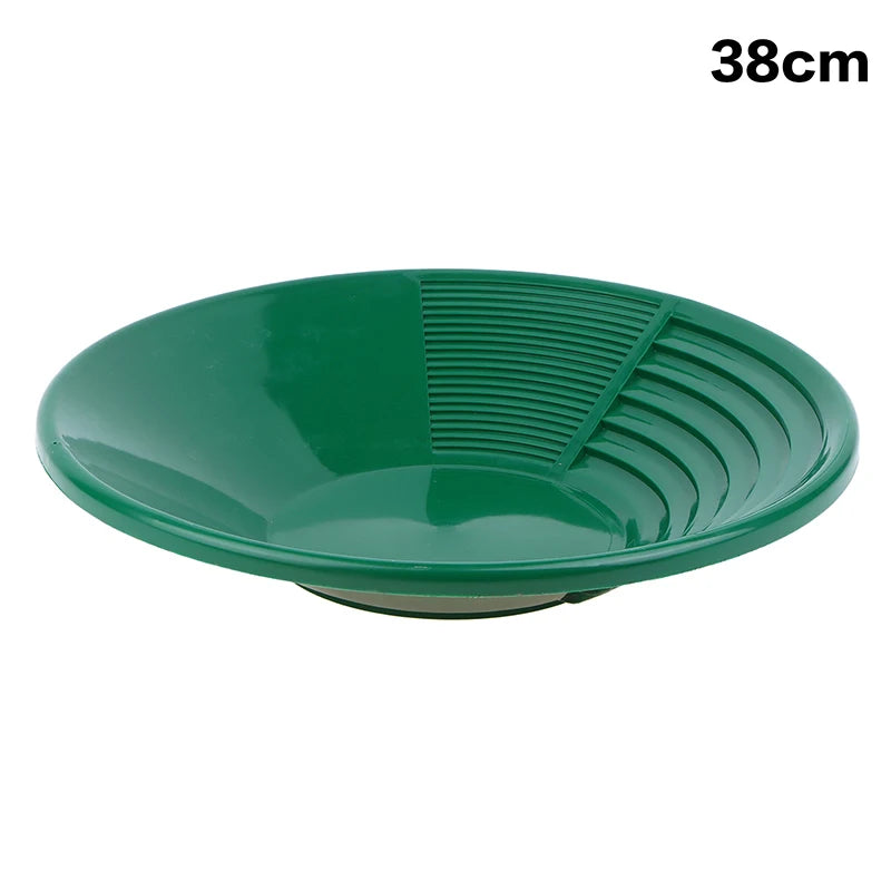 Dia 35/38cm Plastic Gold Pan Ergonomic Gold Panning Tool For Gold Mining Metal Detect Wash Gold Panning Equipment Peaceful Pleasures Health and Wellness 38CM Green