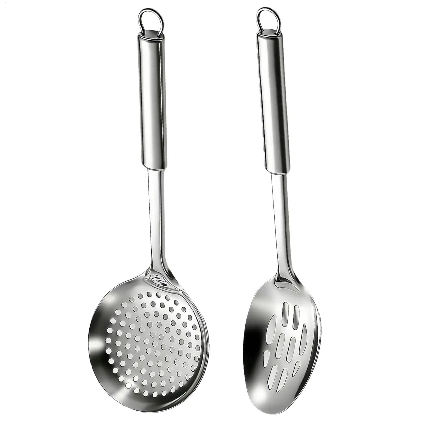 304 Stainless Steel Skimmer & Strainer Spoon Set | Kitchen Tools