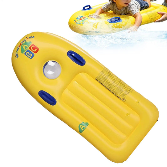 Inflatable Body Board with Handles PVC Blow Up Pool Float Swim Toy for Kids Beach Pool Garden Lake Summer Travel Peaceful Pleasures Health and Wellness