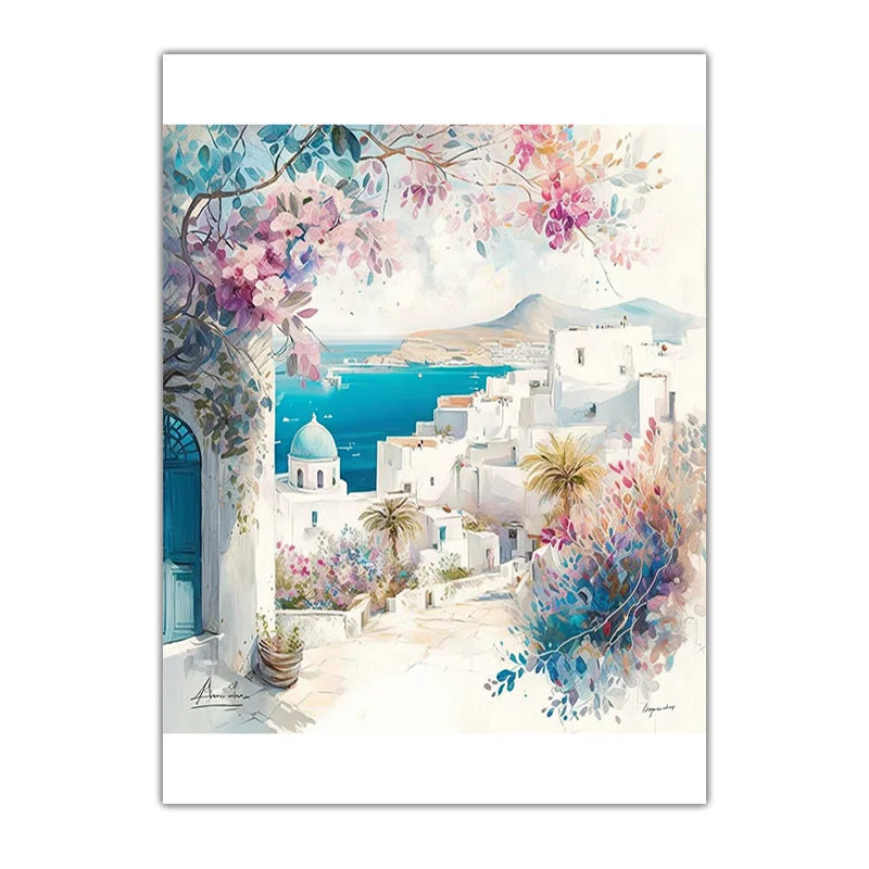 Coastal Scenery Nordic Canvas Wall Art – Beachy Room Decor Canvas Wall Art Peaceful Pleasures Health and Wellness 04 15x20cm No Frame China Mainland