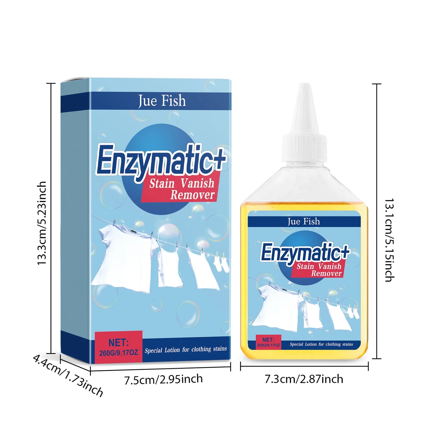 JUE FISH Enzyme Clothing Cleaner 260g | Stain & Sweat Remover