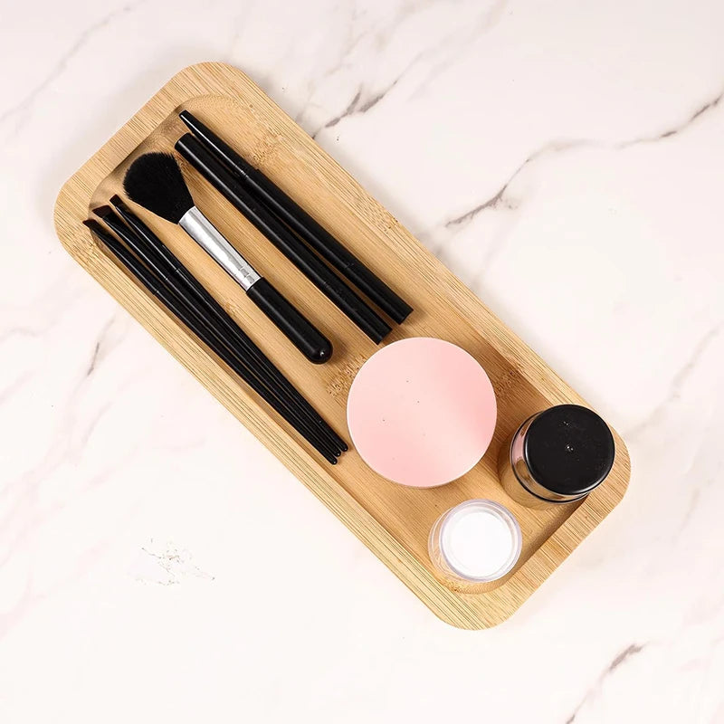 Bamboo Bathroom Accessories Set – 2-Piece Eco-Friendly Tray & Bar Soap Dish Holder