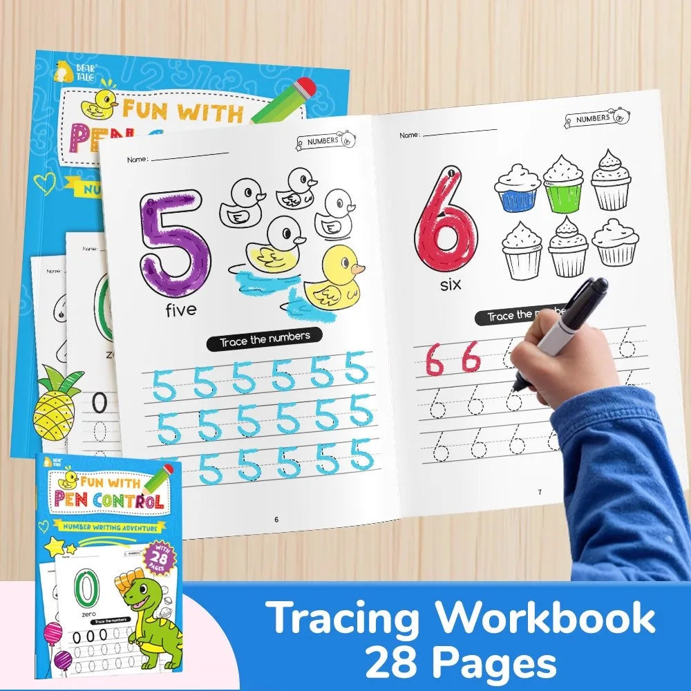 Preschool Pen Control Practice Book Kids Numbers Tracing Workbook