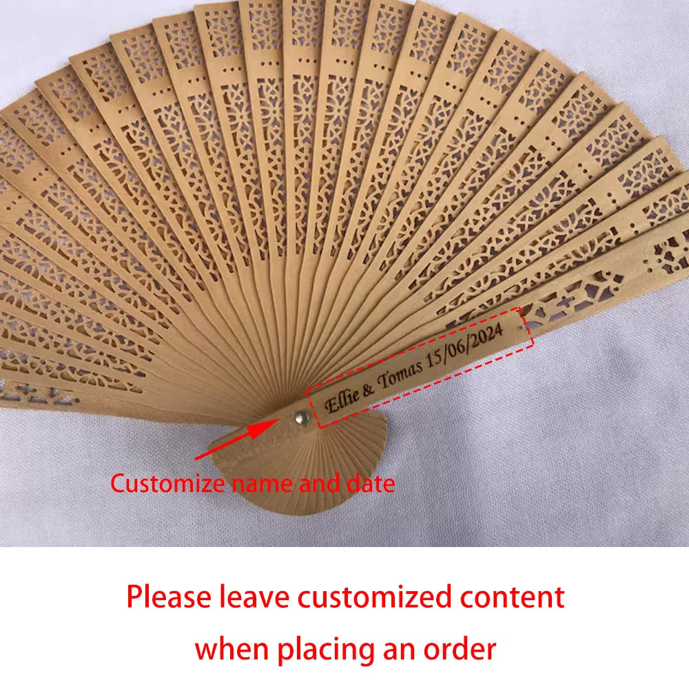 Custom 10Pcs Wooden Hand Fan Engraved Folding Wedding Fan Bachelorette Party Supplies Bridal Shower Bridesmaid Guest Gift Peaceful Pleasures Health and Wellness Custom fan 10pcs 37x21cm