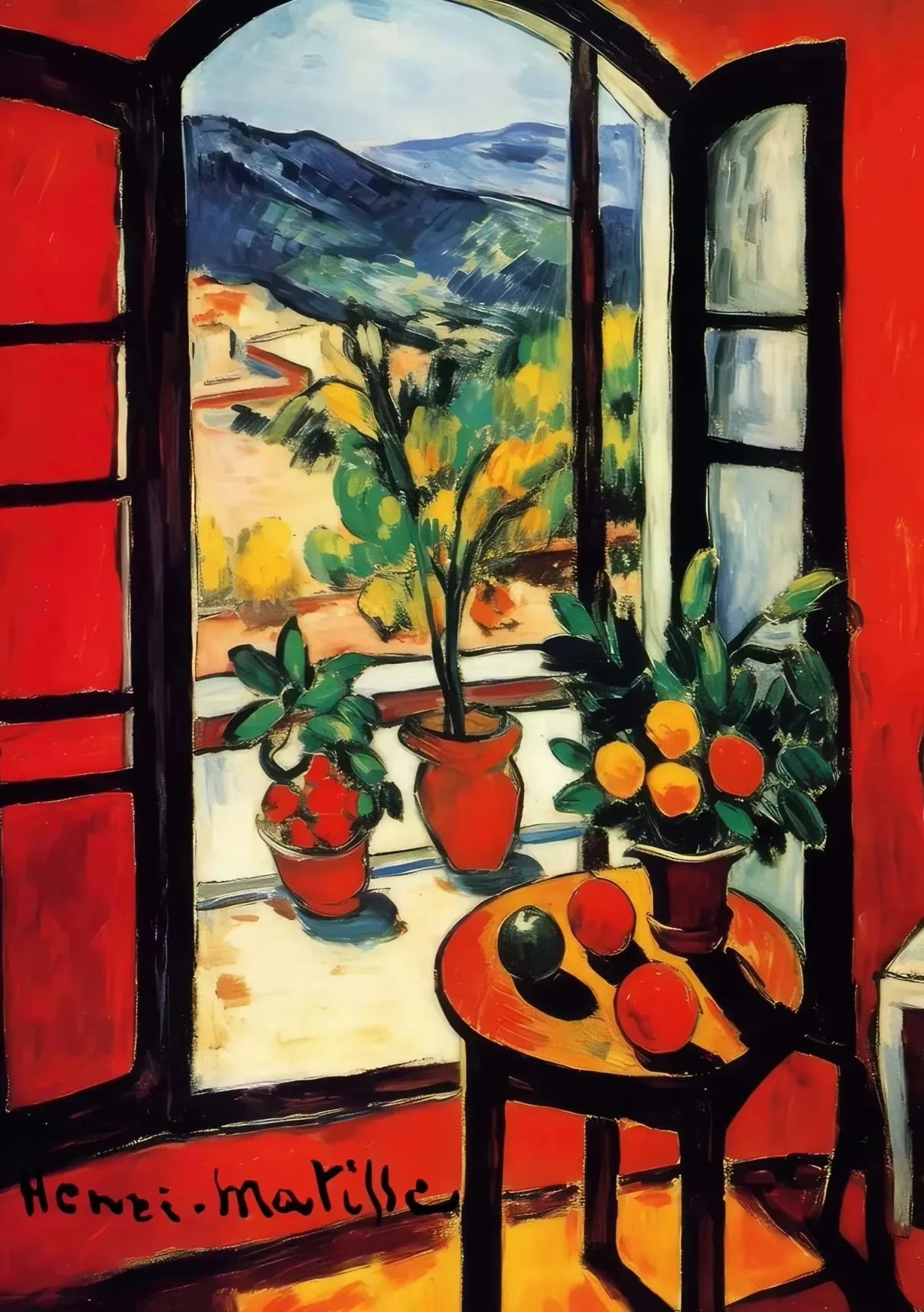 Henri Matisse Open Window Canvas Wall Art | Nordic Print Decor