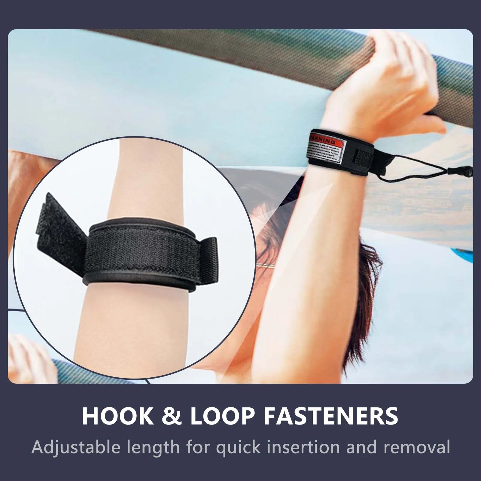 1Pcs New Hot Surf Leash Safety Hand Rope Hook and Single-Wrap Strap Coiled Bodyboarding Leash Suitable for Small to Medium Waves Peaceful Pleasures Health and Wellness