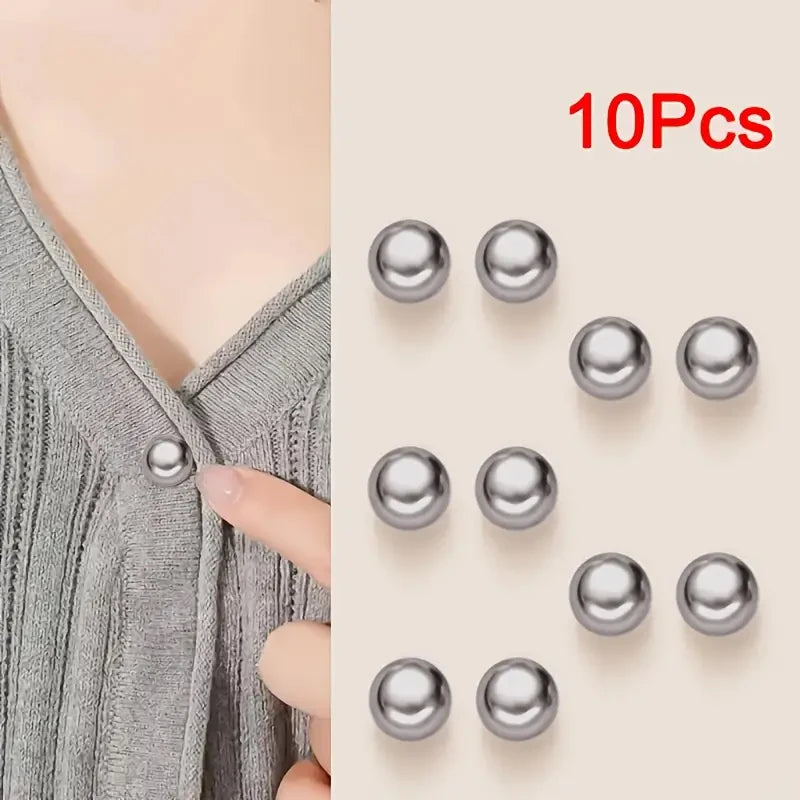 10pcs Pearl Button Pins – DIY Decorative Safety Pin Brooches