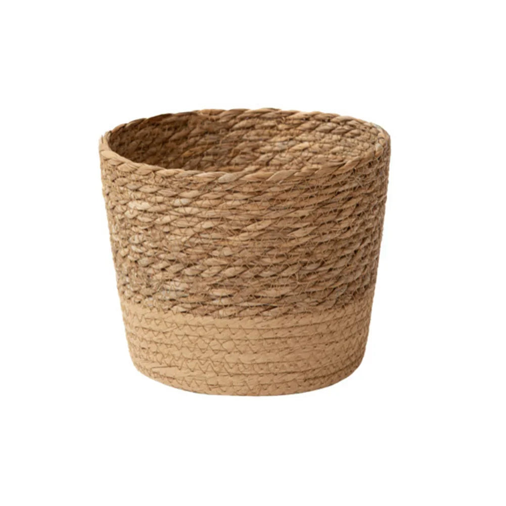 Handwoven Straw Plant Basket with Leak-Proof Liner | 3 Sizes