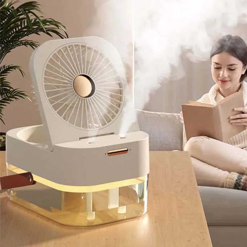 New Type Double Spray Cooling Fan 250ml Water Storage Humidifier Fan 2 In 1 With Control Intelligent Office And Home Cooling Fan Peaceful Pleasures Health and Wellness