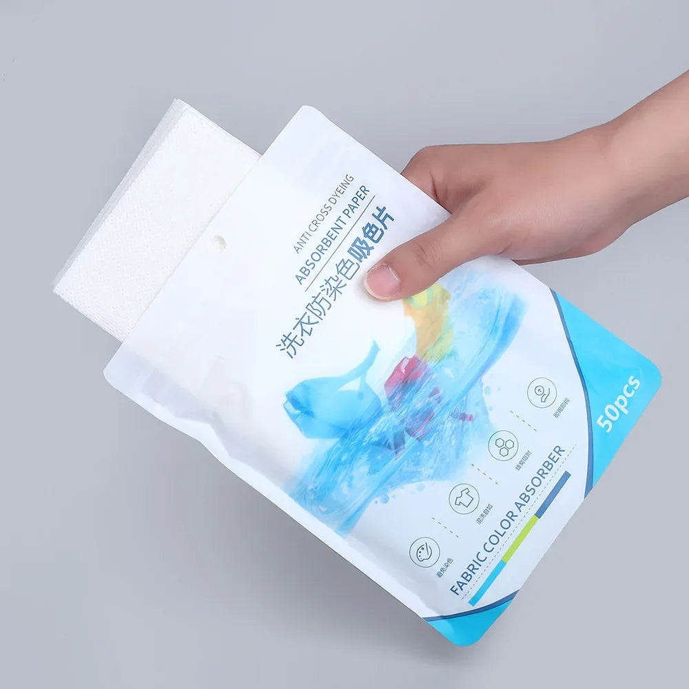 Anti-Color Bleed Laundry Sheets 50 Pcs – Dye Trapping Tablets
