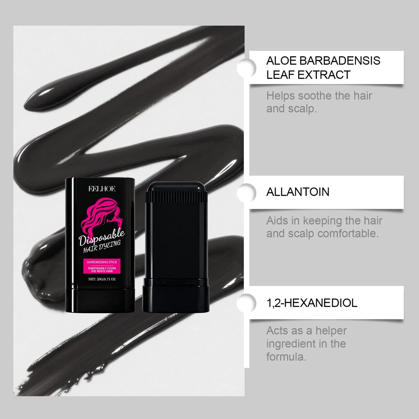 Jaysuing Black Hair Color Wax – Instant Gray Coverage, Travel Size