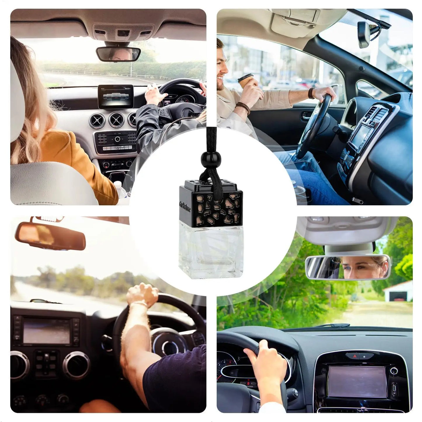 Empty Car Diffuser Bottles 8ml Hangable Scent Decoration Refillable Mini Glass Perfume Bottle For Auto Rearview Mirror Home Peaceful Pleasures Health and Wellness